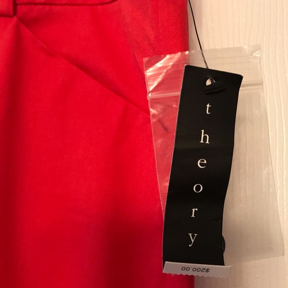 Theory Max C BiStretch Primary Red Pants Size 10 - Picture 5 of 7